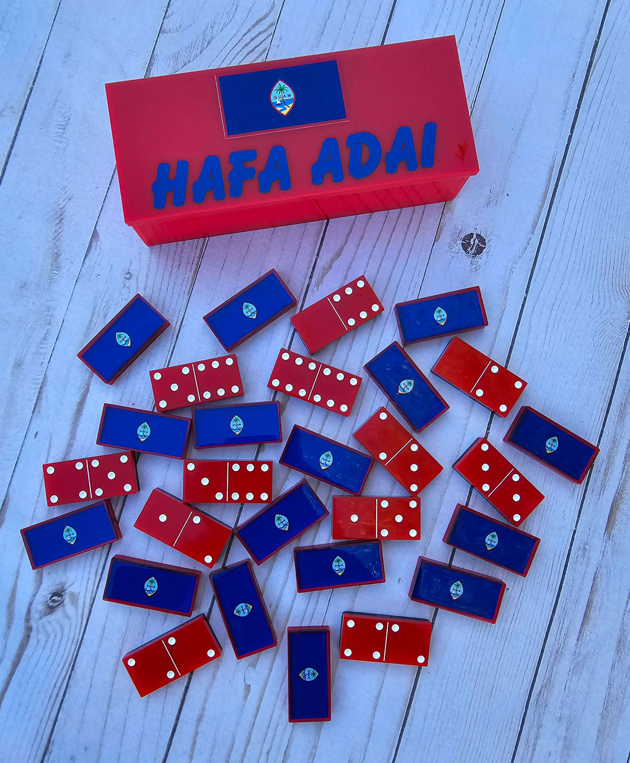 Guam Flag Custom Resin Dominoes Set