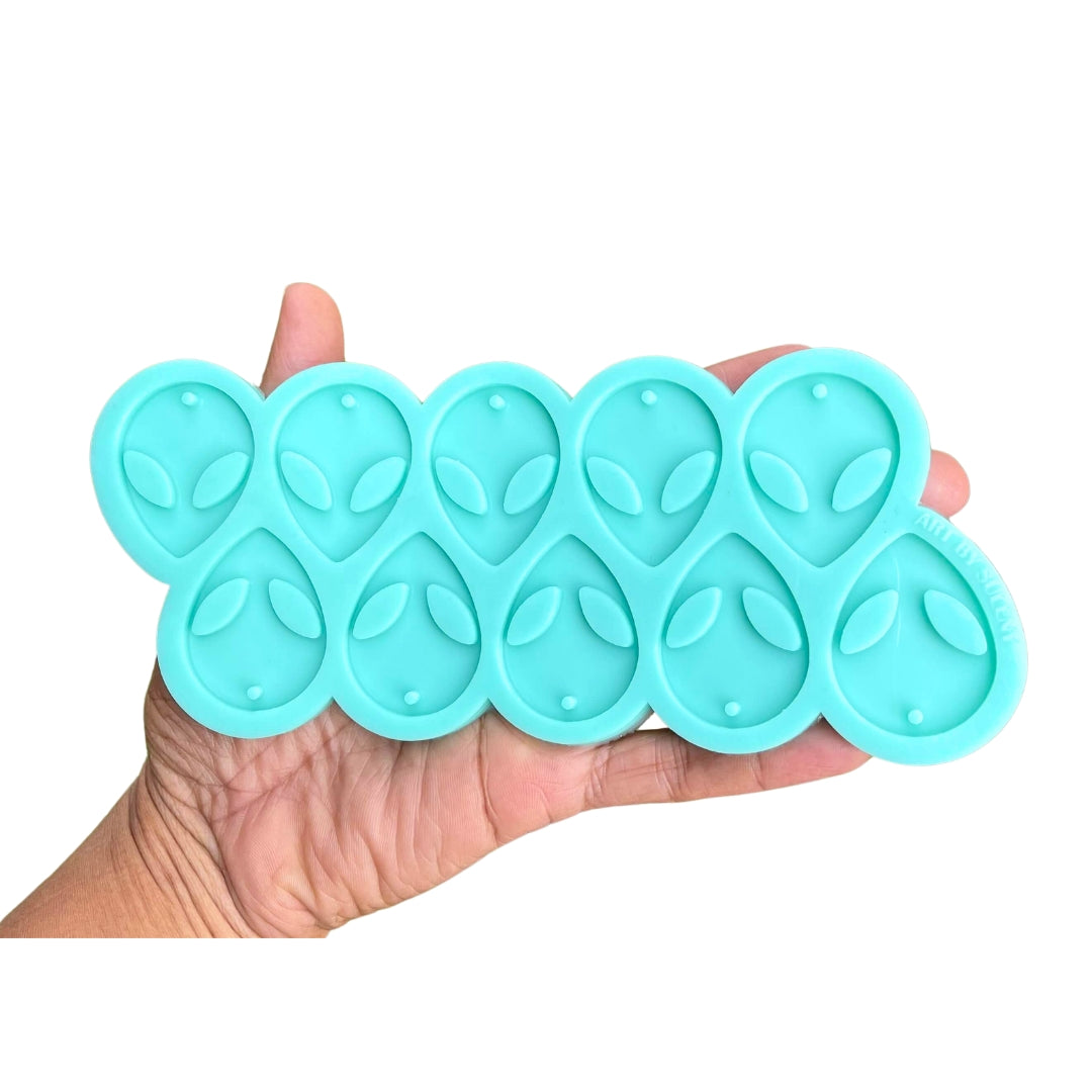 Alien Mold for Resin Alien Shape Earrings Epoxy Mold Shiny Jewelry