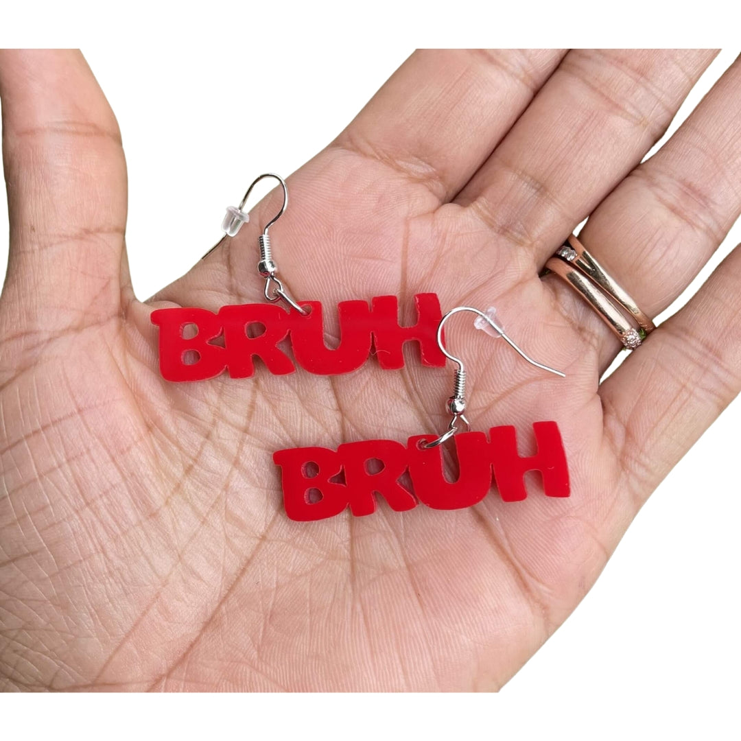Bruh Teen Mom Acrylic Dangle Earrings Mother Gifts