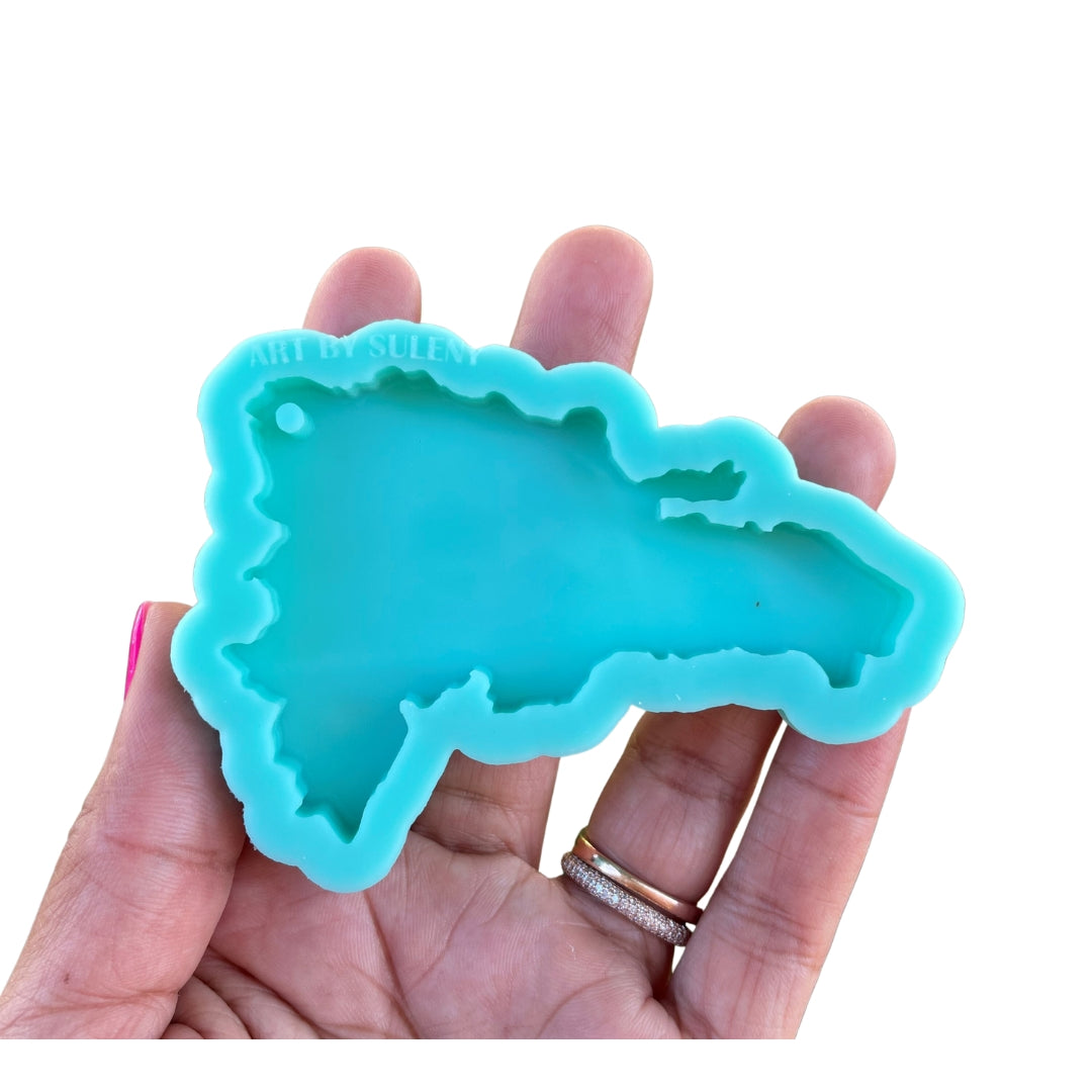 Dominican Republic Silicone Mold DR Map Mold for Keychain Republica Domininicana Llaveros