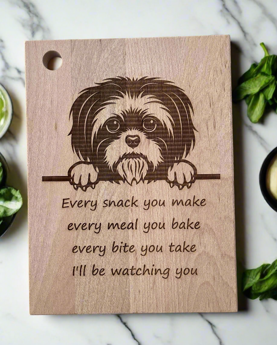 Dog Lover Custom Engraved Cutting Board Cheese Serving Board