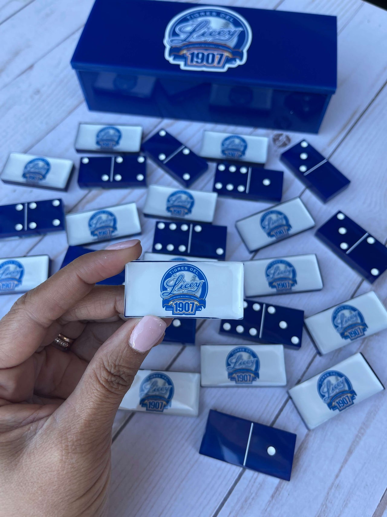 Tigres del Licey Dominoes Set Dominican Republic Baseball game Resin Domino
