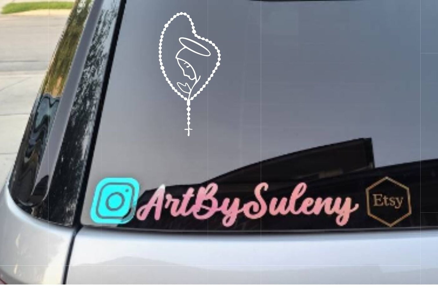 Virgin Mary decal