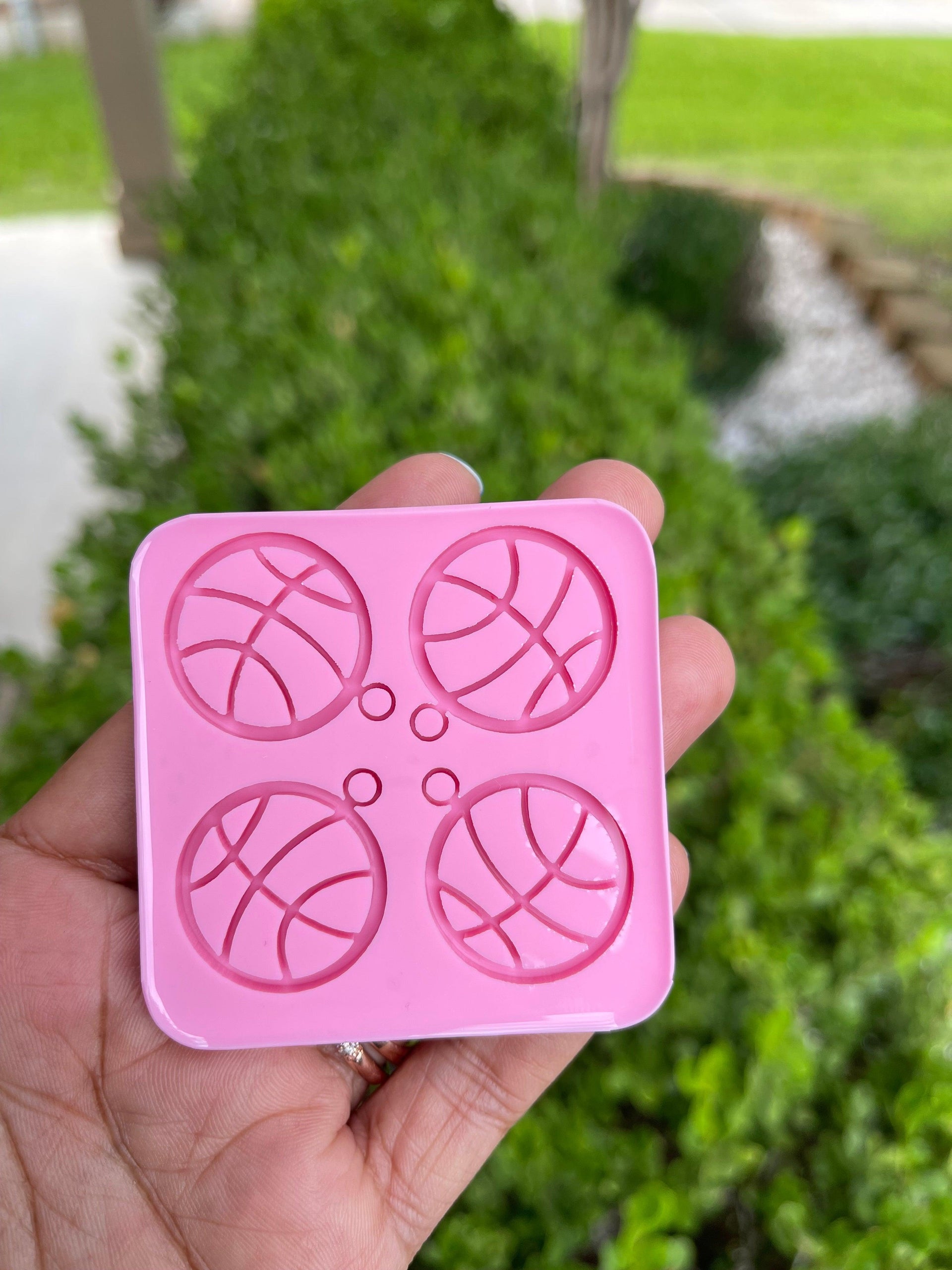 Basketball Earrings Mold - Mold for Resin - Basketball Mold - NBA Ball Mold - Keychain mold - Silicone Mold for Epoxy Resin - Art By Suleny Craft Store LLC