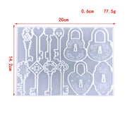 Locks and Key Mold / Couples Pendant Mold / Hear Mold for Jewelry / Love Mold CLEARENCE - Art By Suleny Craft Store LLC