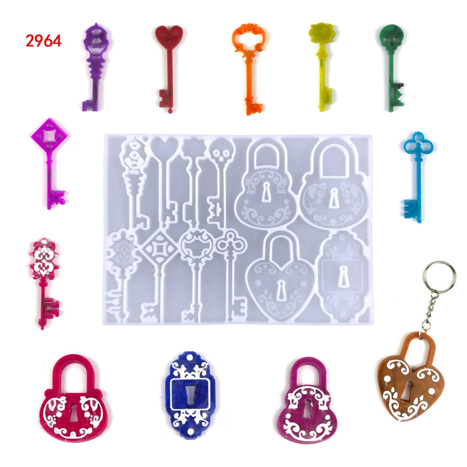 Locks and Key Mold / Couples Pendant Mold / Hear Mold for Jewelry / Love Mold CLEARENCE - Art By Suleny Craft Store LLC