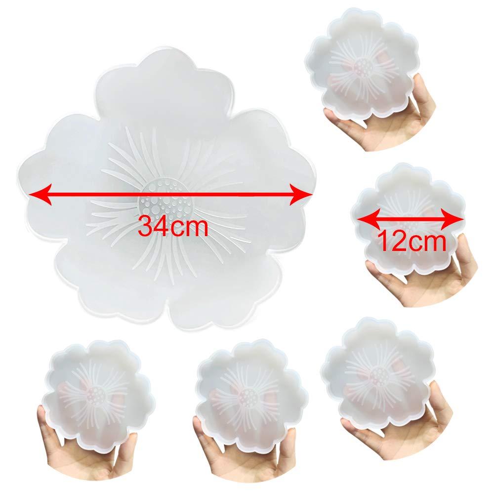Flower Mold Set of 6 / Home Decoration Silicone Molds / Tray Mold / Coaster Mold Mold for Resin /