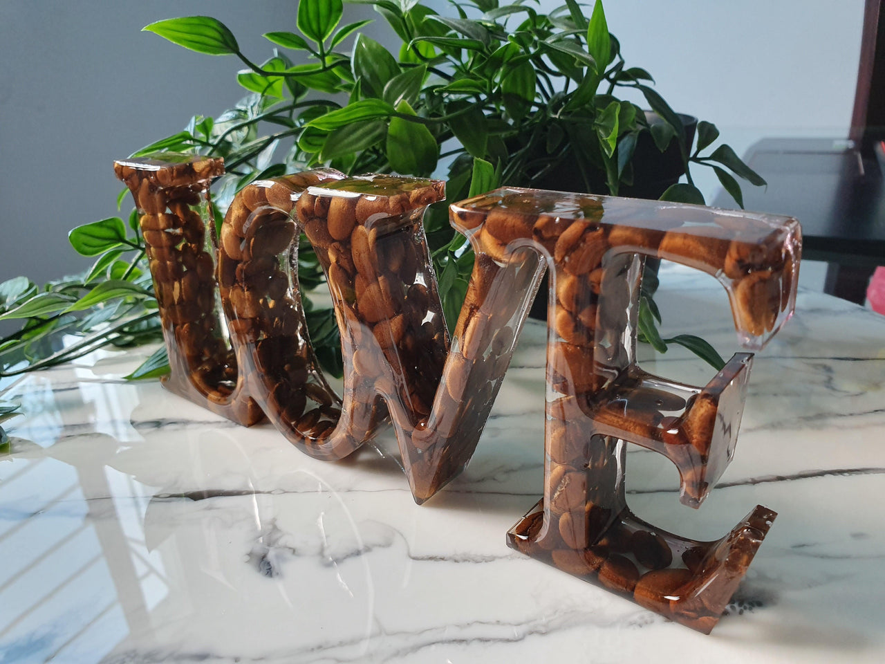 Coffee Bean Love Resin Sign - LOVE Sign
