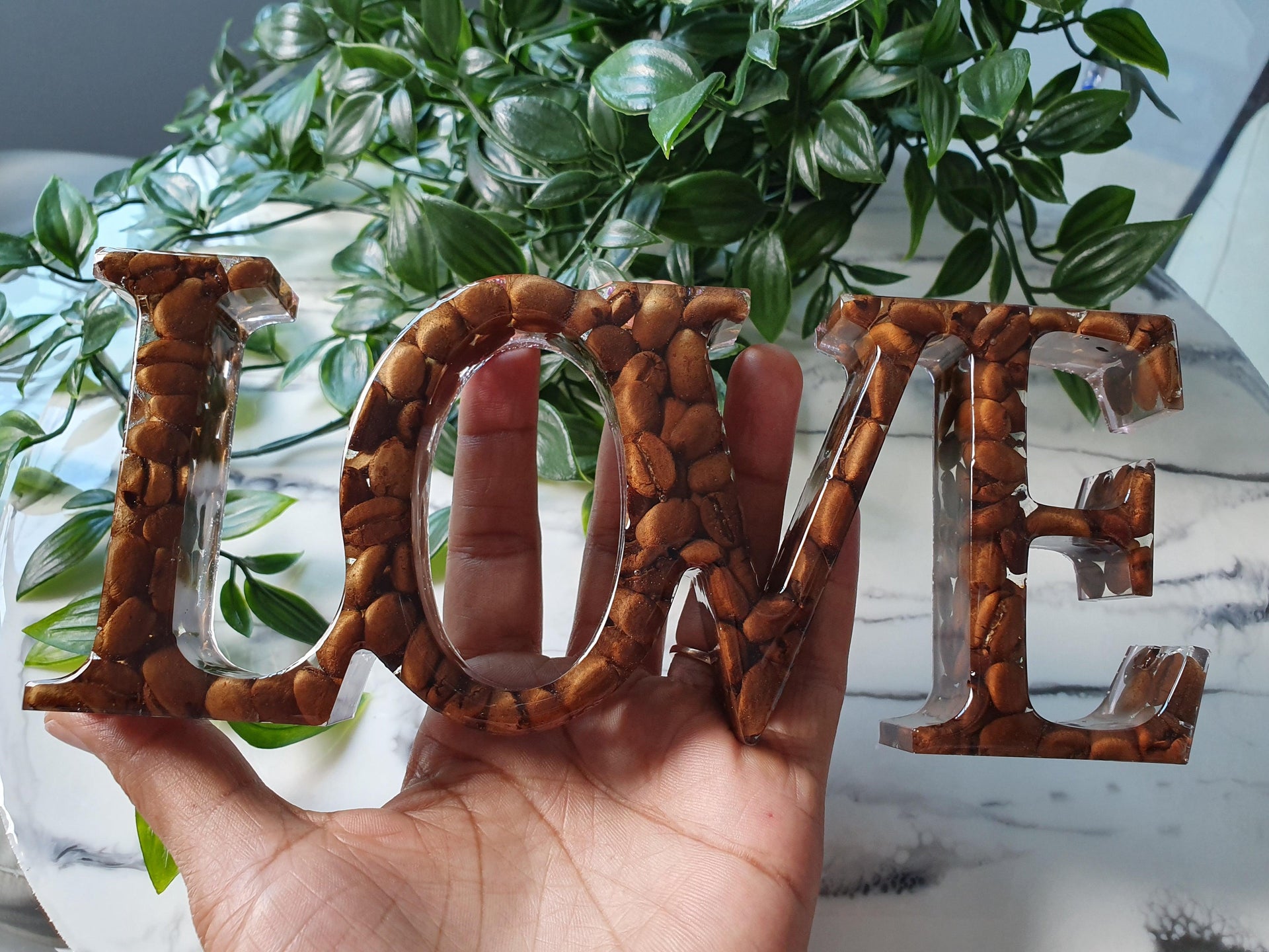 Coffee Bean Love Resin Sign - LOVE Sign
