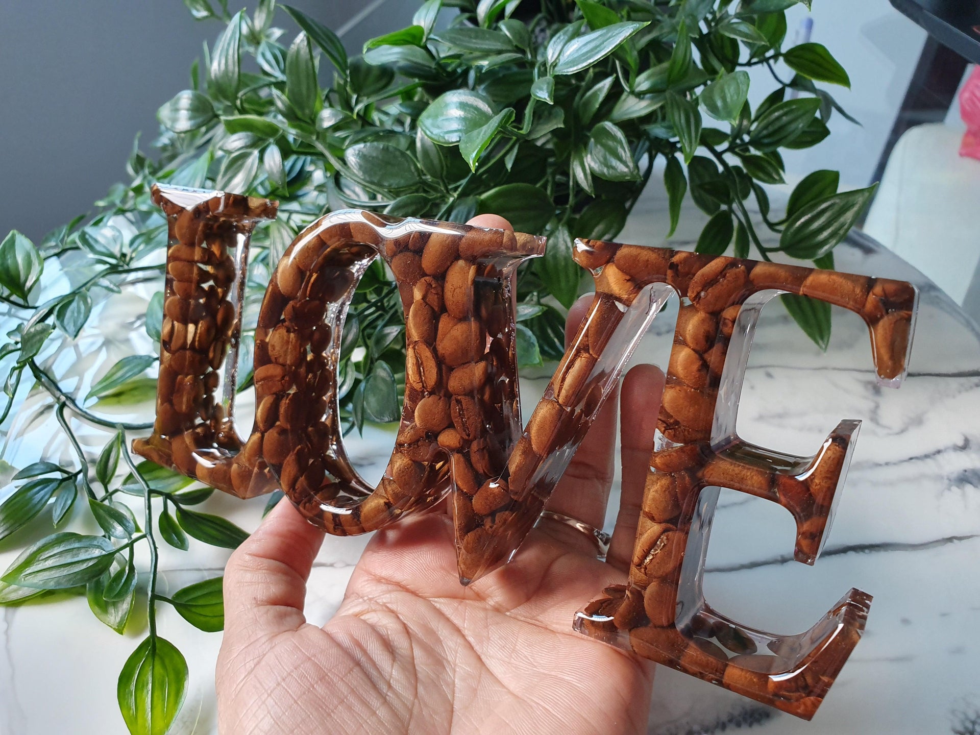 Coffee Bean Love Resin Sign - LOVE Sign