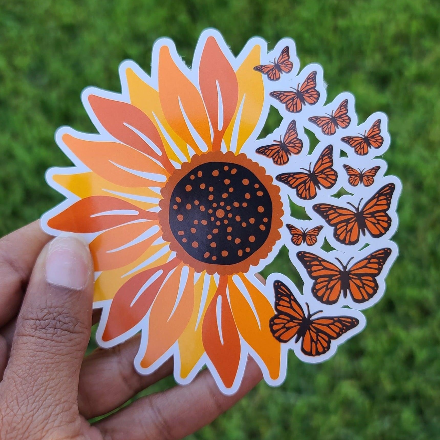 Sticker Monarch Butterfly Sunflower Fall Stickers