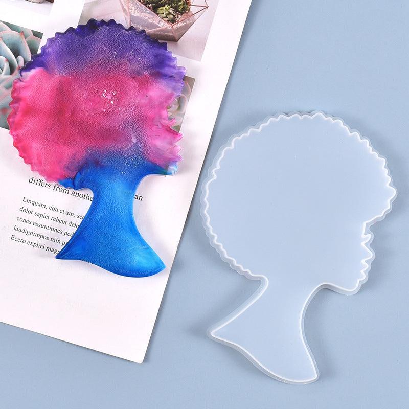 AFRO Coaster Mold for Resin / Coaster Silcone Mold for Craft Resin - Art By Suleny Craft Store LLC
