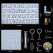 255pcs Alphabet Silicone Mold - Letter Mold for Resin - Reverse Silicone Mold - Mold for Keychain - Letters and Numbers Mold for Epoxy Resin