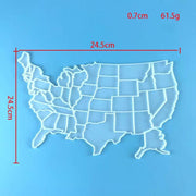 USA Map Mold / Shiny States USA Mold / 50 States Mold / USA Map Puzzle Resin Mold