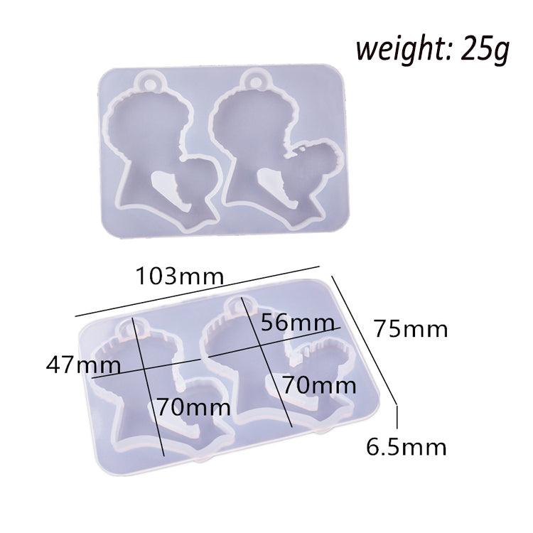 Mom and Child Kiss Keychain Mold / Resin Mold for Keychain / MOM Resin Mold