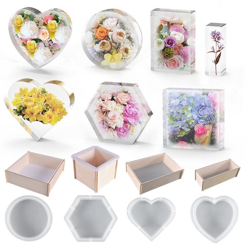 Large Resin Mold / Flowers Conservation Silicone Molds / DIY Epoxy Resin Art / Square Big Mold