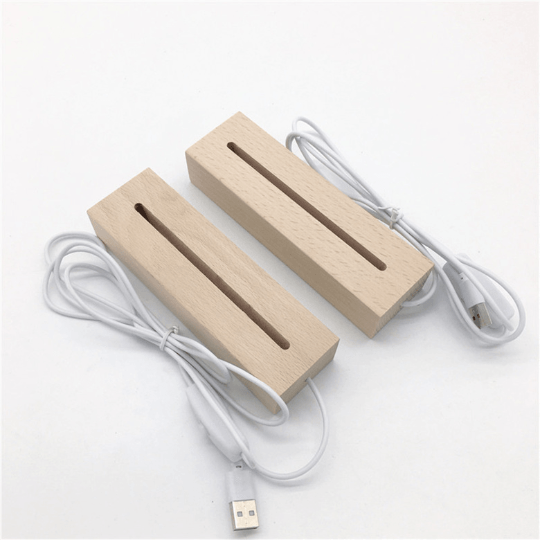LED Night Light Wooden Base Lamp Resin Craft DIY Home Decoration CLEARENCE - Art By Suleny Craft Store LLC