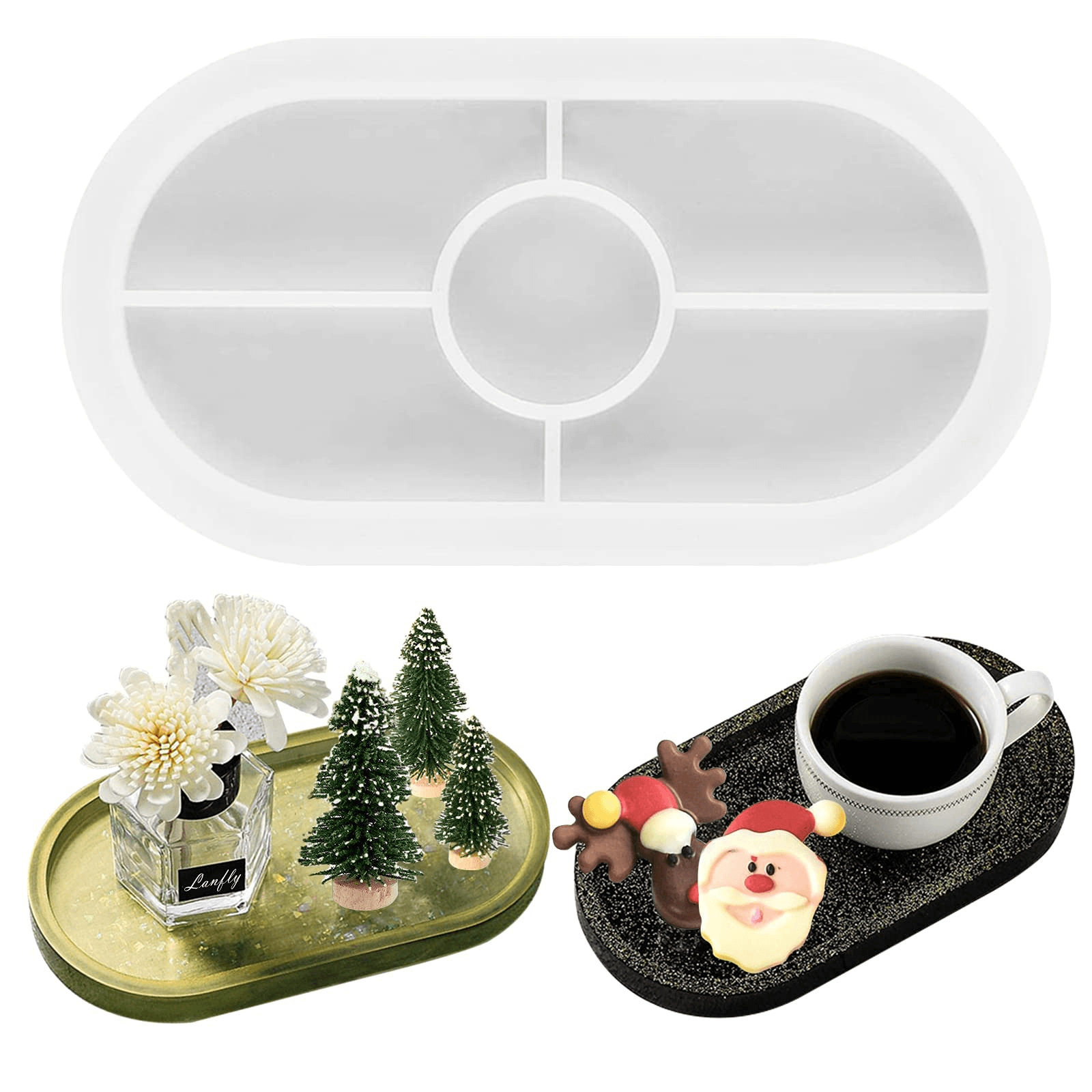 Oval Resin Mold / Oval Tray Mold for Resin - Concrete Mold - Plaster Mold - Mold for Home Decoration - Oval Tray Mold - Soap Mold - Ashtray Mold