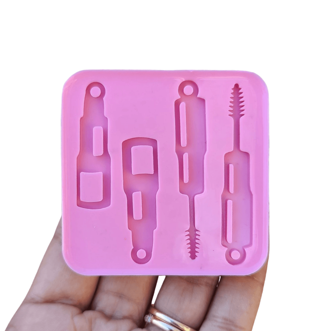 Makeup Mold - Beauty Earrings Mold - Lipstick Mold - Rimmel Mold - Silicone Mold for Epoxy Resin - Mascara Mold