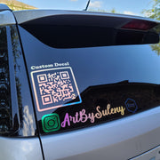 QR Custom Decal, custom stickers vynil for car or glass, business or social media QR Decal