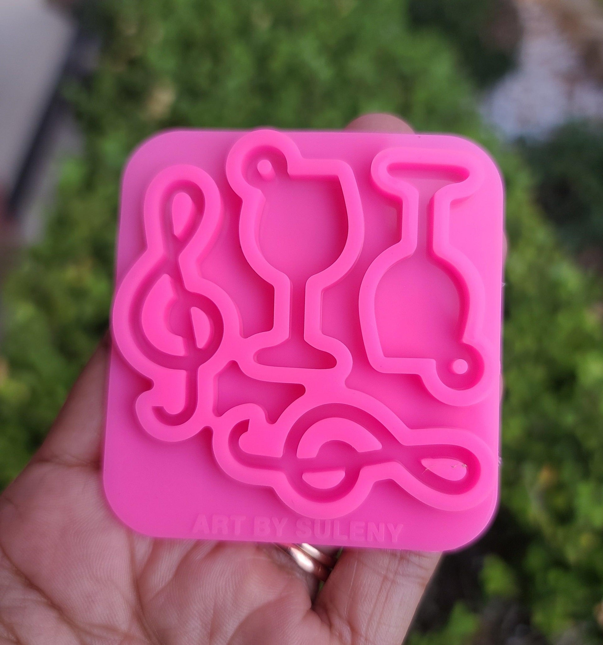 Mold for Resin - Music Symbol Mold - Treble Clef Mold - Wine Glass Mold for Earrings - Resin Mold - Treble Mold - Mold for Epoxy Resin - Art By Suleny Craft Store LLC