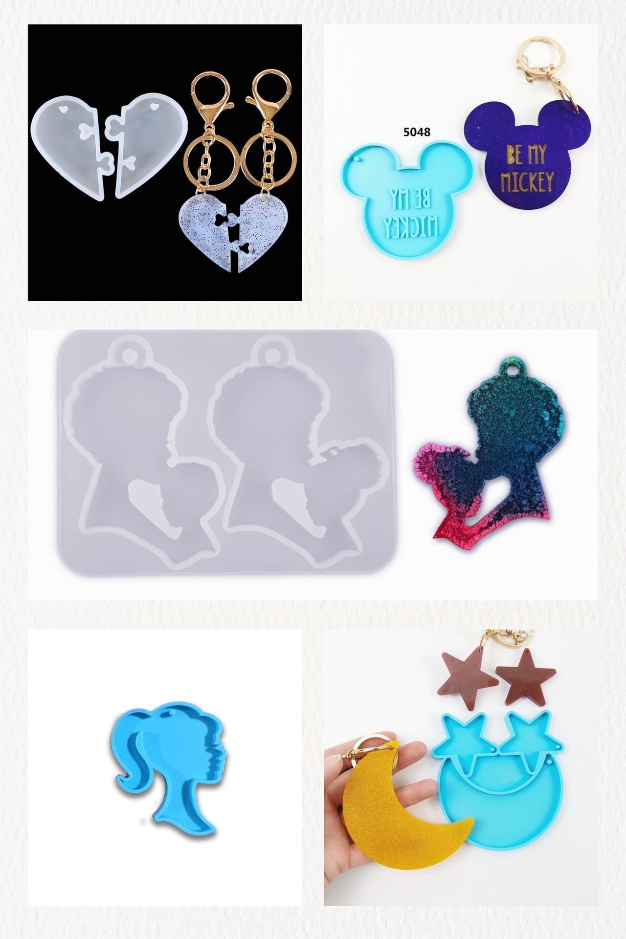 Silicone Molds BUNDLE for Resin Keychains 20 MOLDS