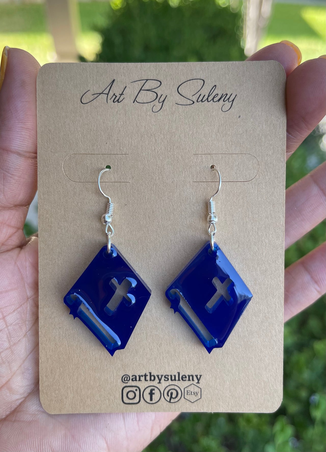 Bibles Dangle Earrings made with Resin