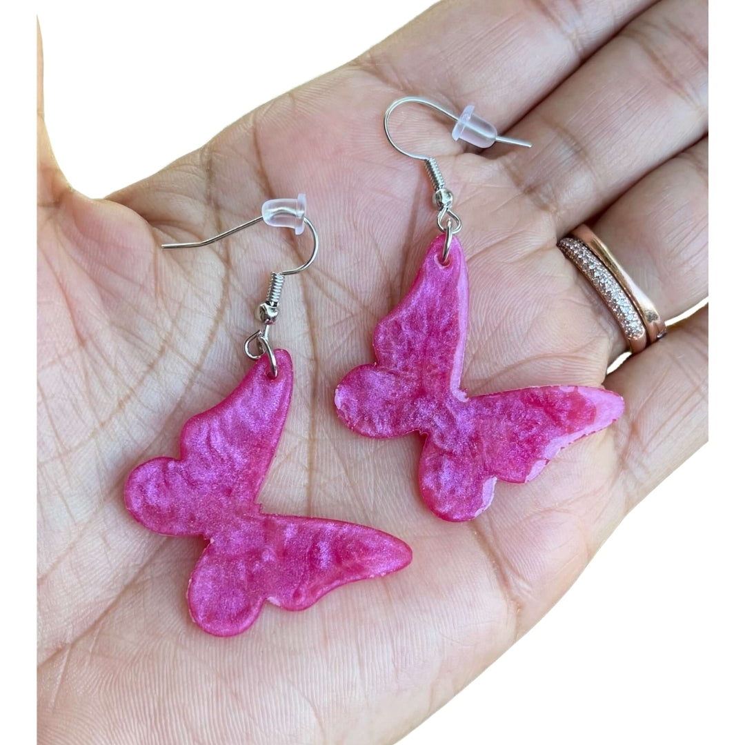 Butterfly Dangle Earrings Resin Butterfly Earrings