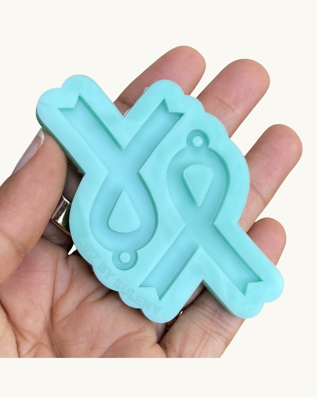 Cancer Awareness Ribbon Mold for Resin Charms Epoxy Keychain and Earrings