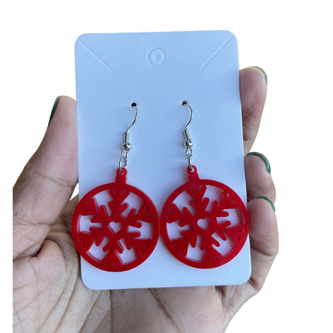 Snowflake Christmas Dangle Drop Earrings Set