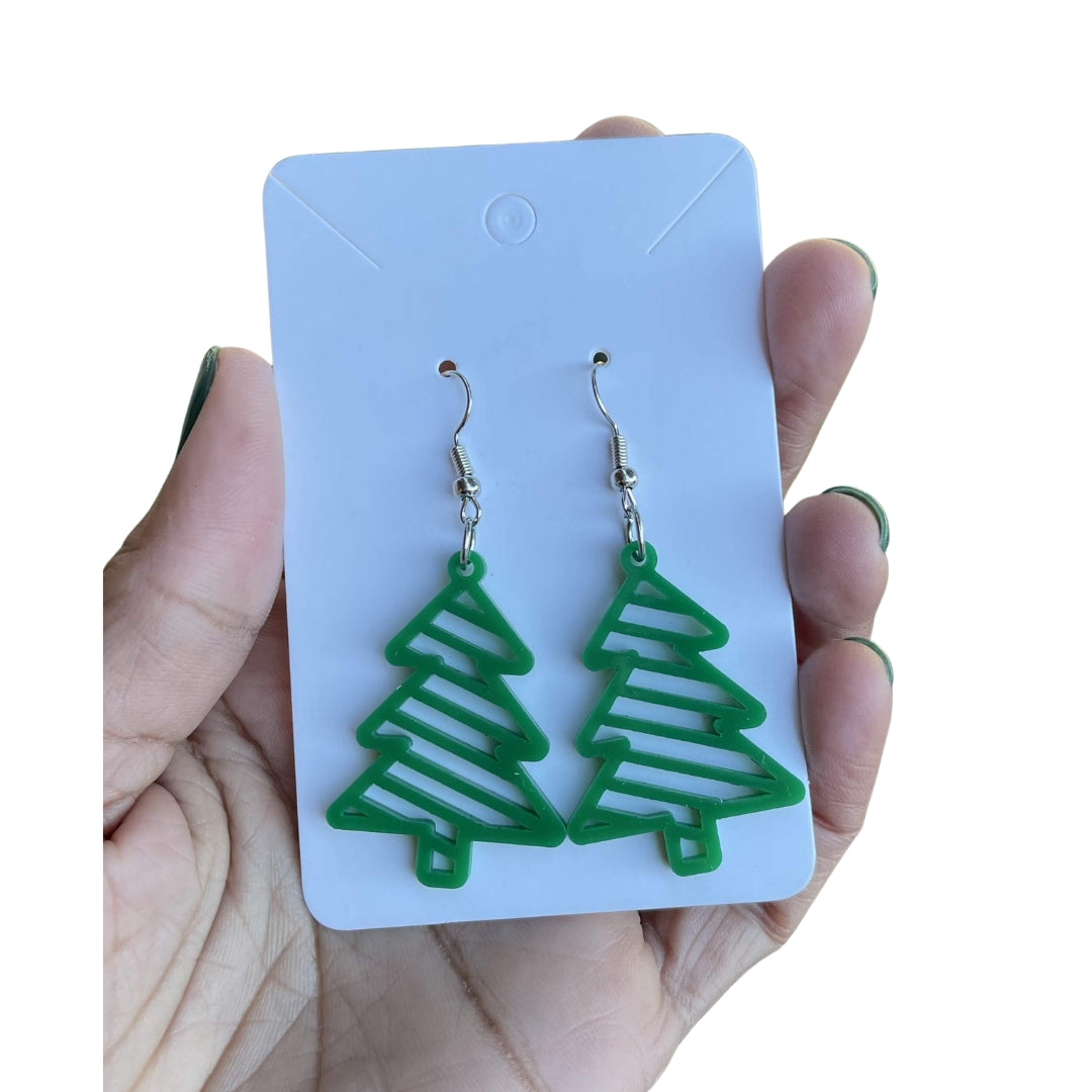 Christmas Tree Dangle Drop Earrings Set