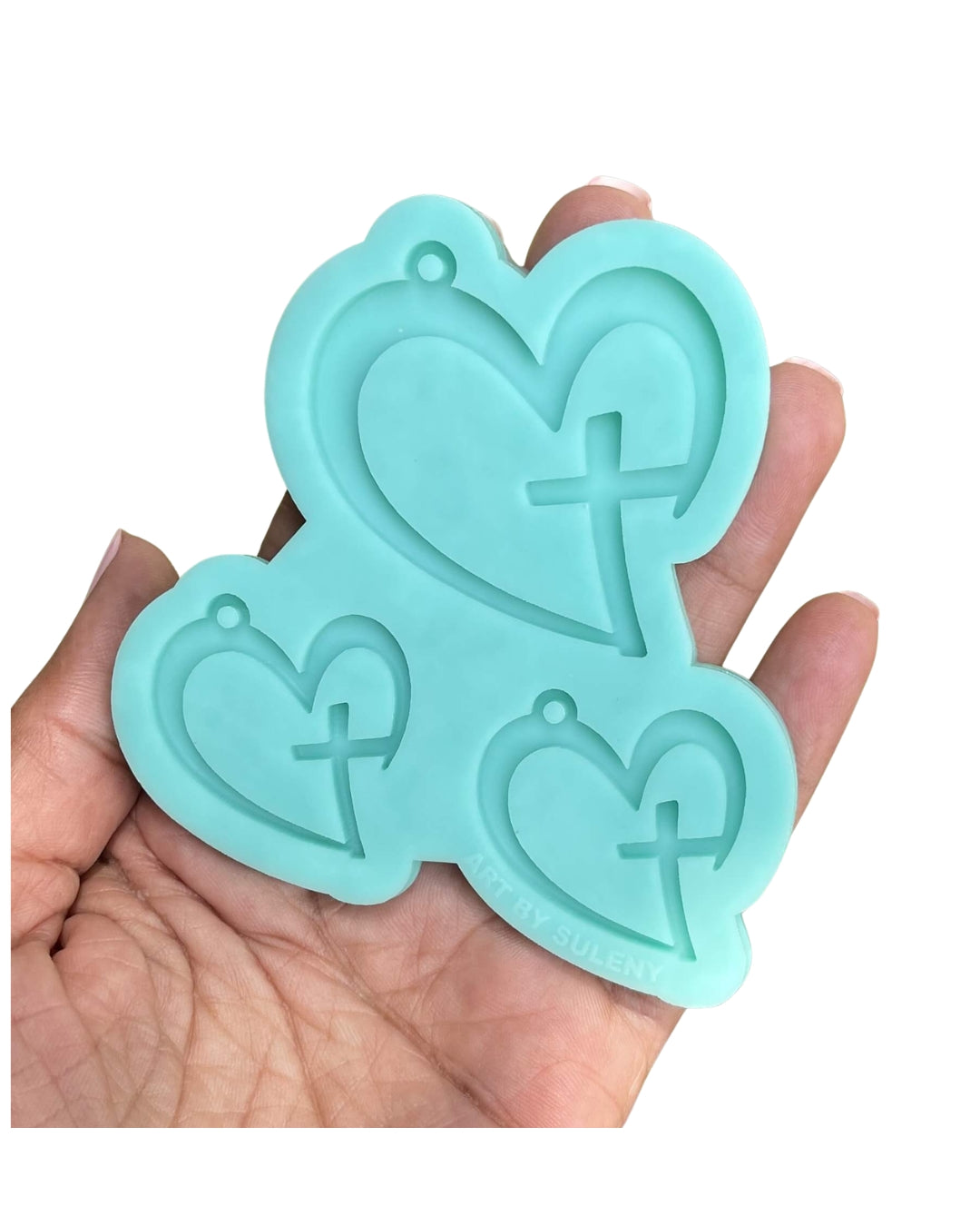 Heart with Cross Religious Silicone Mold Earrings & Jewerly