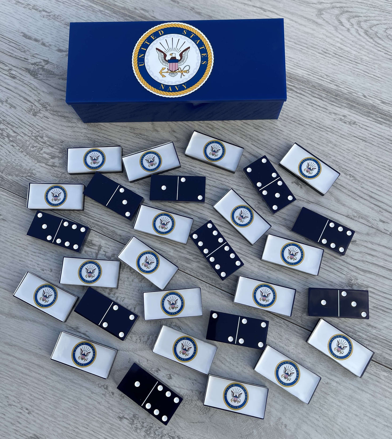 United States Navy Emblem Custom Dominoes Set Military Gifts Ideas