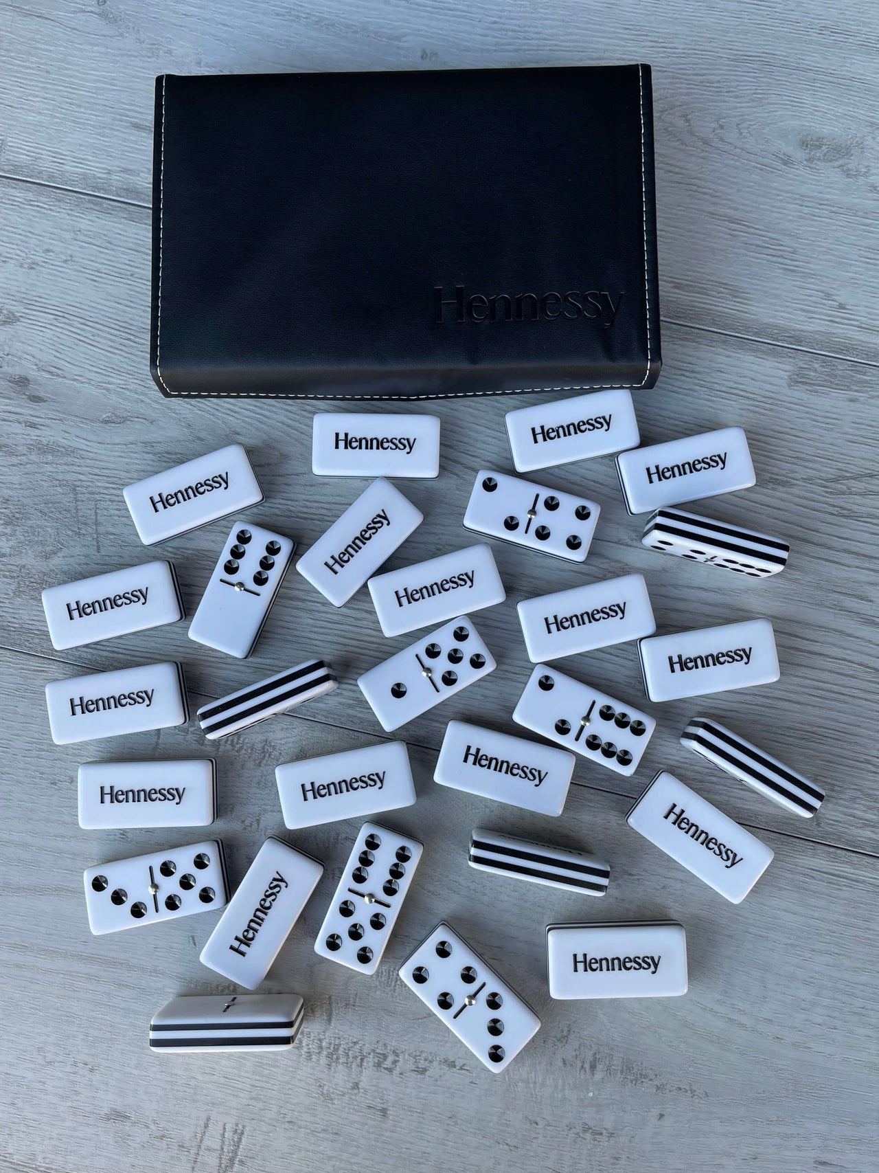 Hennessy Cognac Custom Dominoes Set Acrylic Dominoes size Jumbo with Spinner