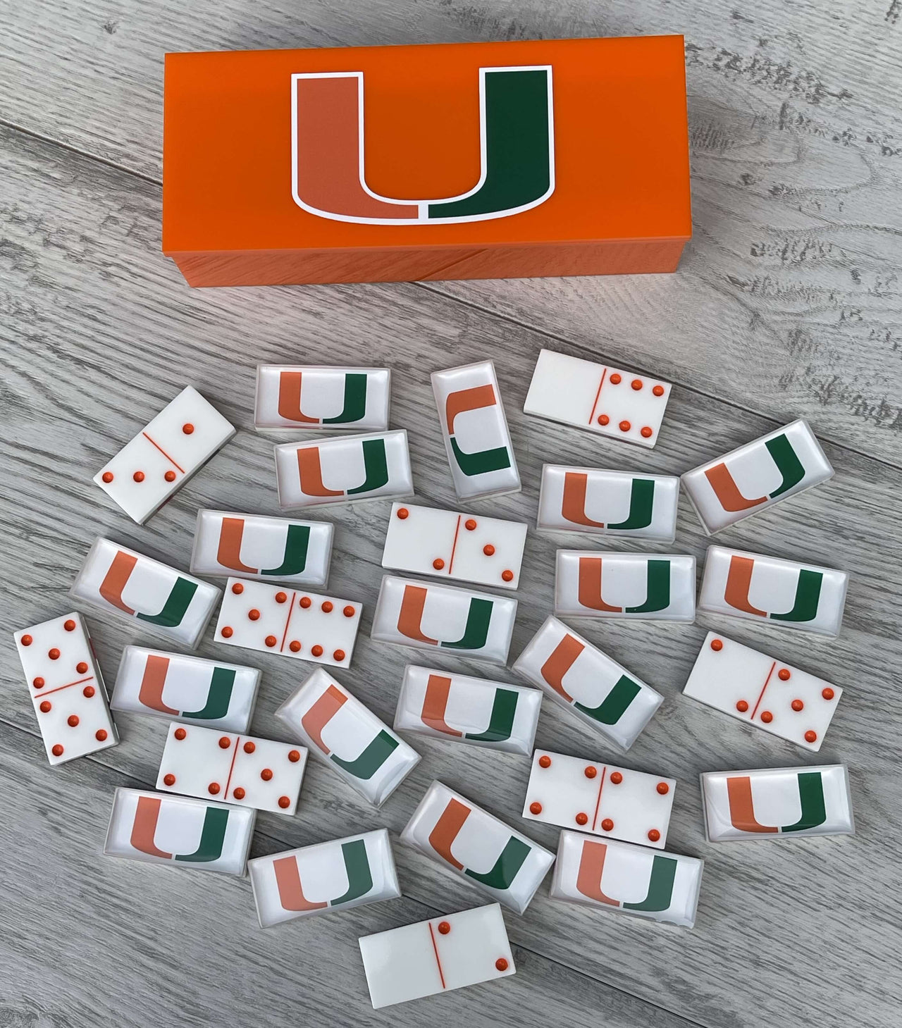 Miami Hurricanes Dominoes Set American college Football Custom Resin Dominoes