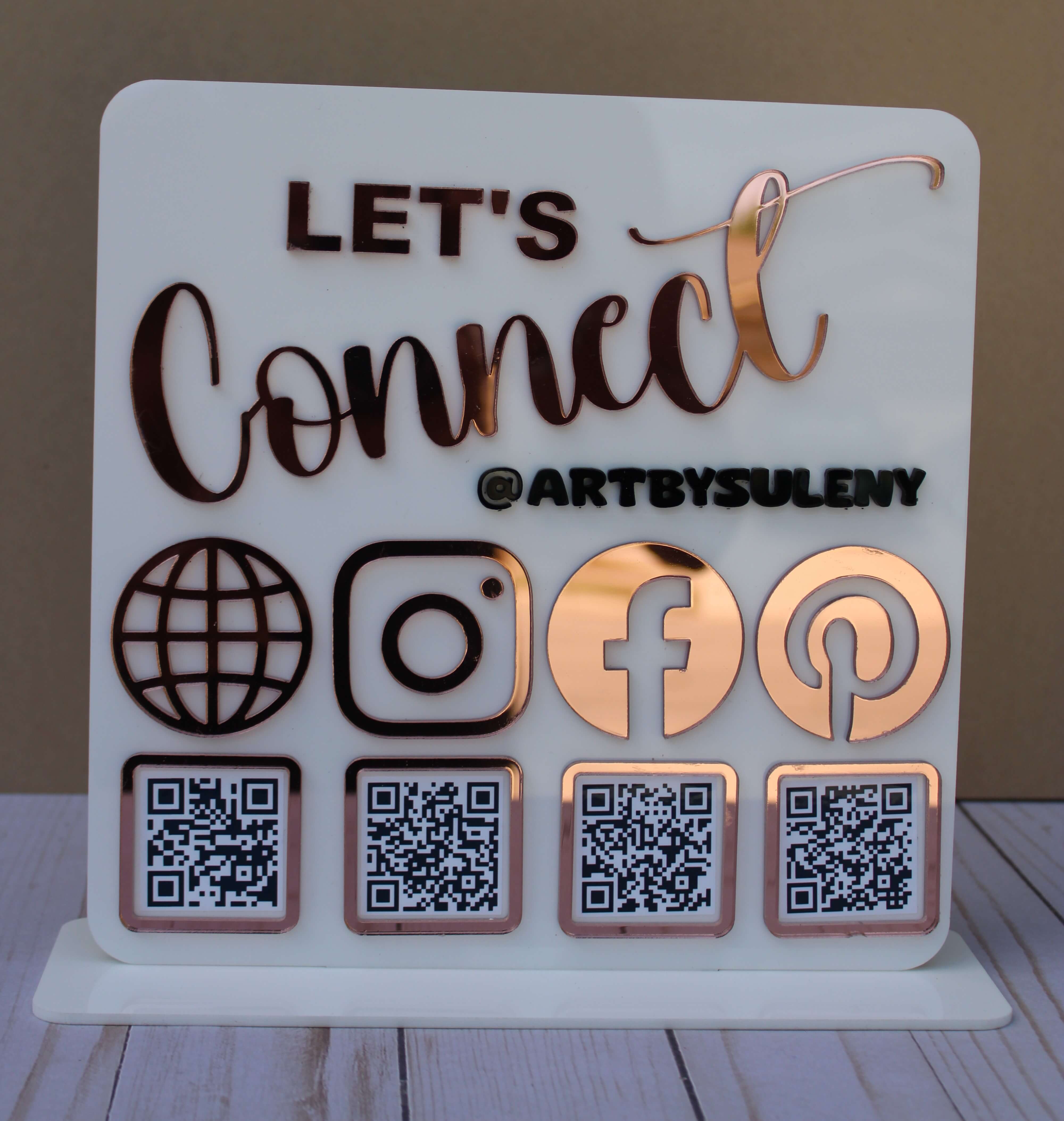 Social Media Custom Acrylic Sign Be Social Scannable QR Code Acrylic P