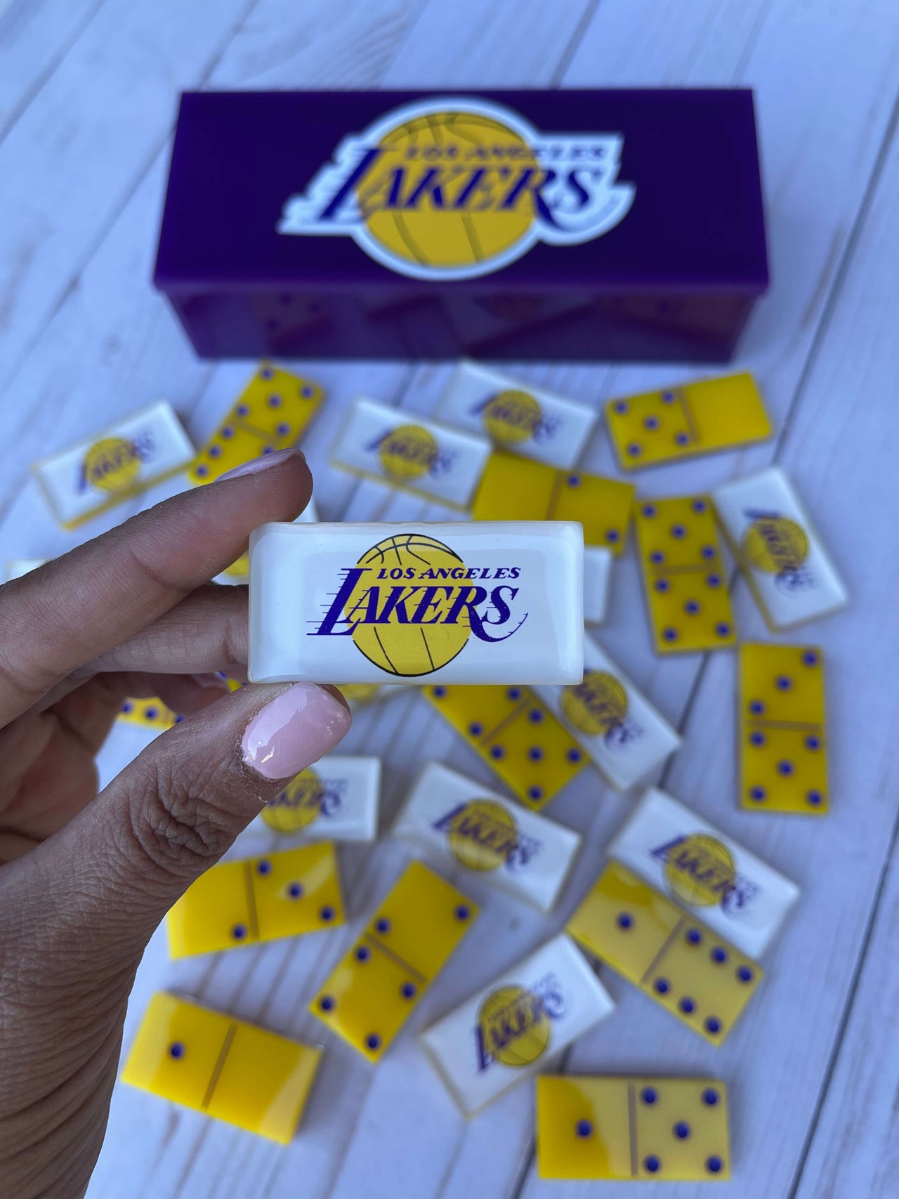 Los Angeles Lakers NBA Basketball Dominoes Set Basketball Teams NBA Gifts