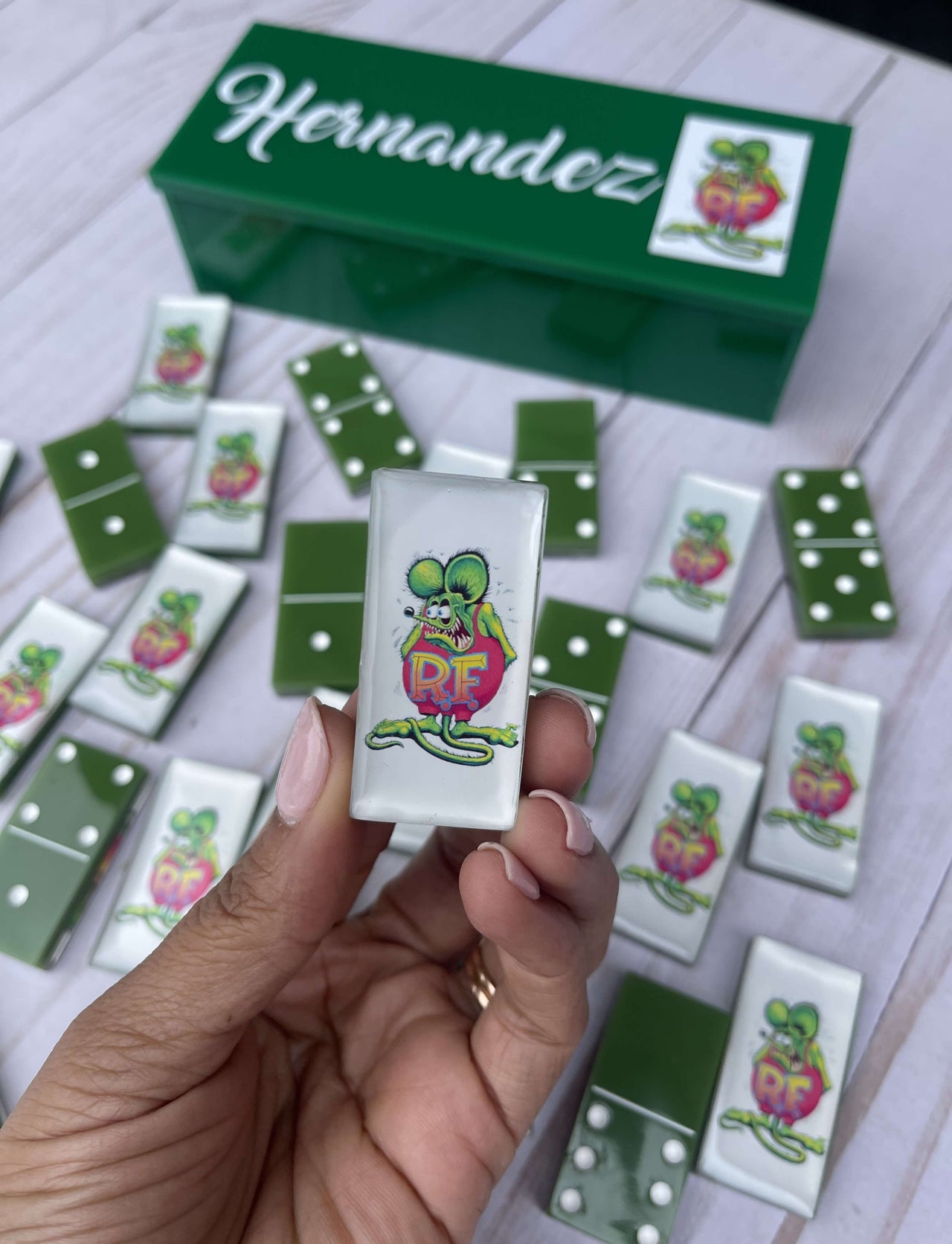 Rat Fink Custom Dominoes Set for Fink Mouse Fan Gift Ideas