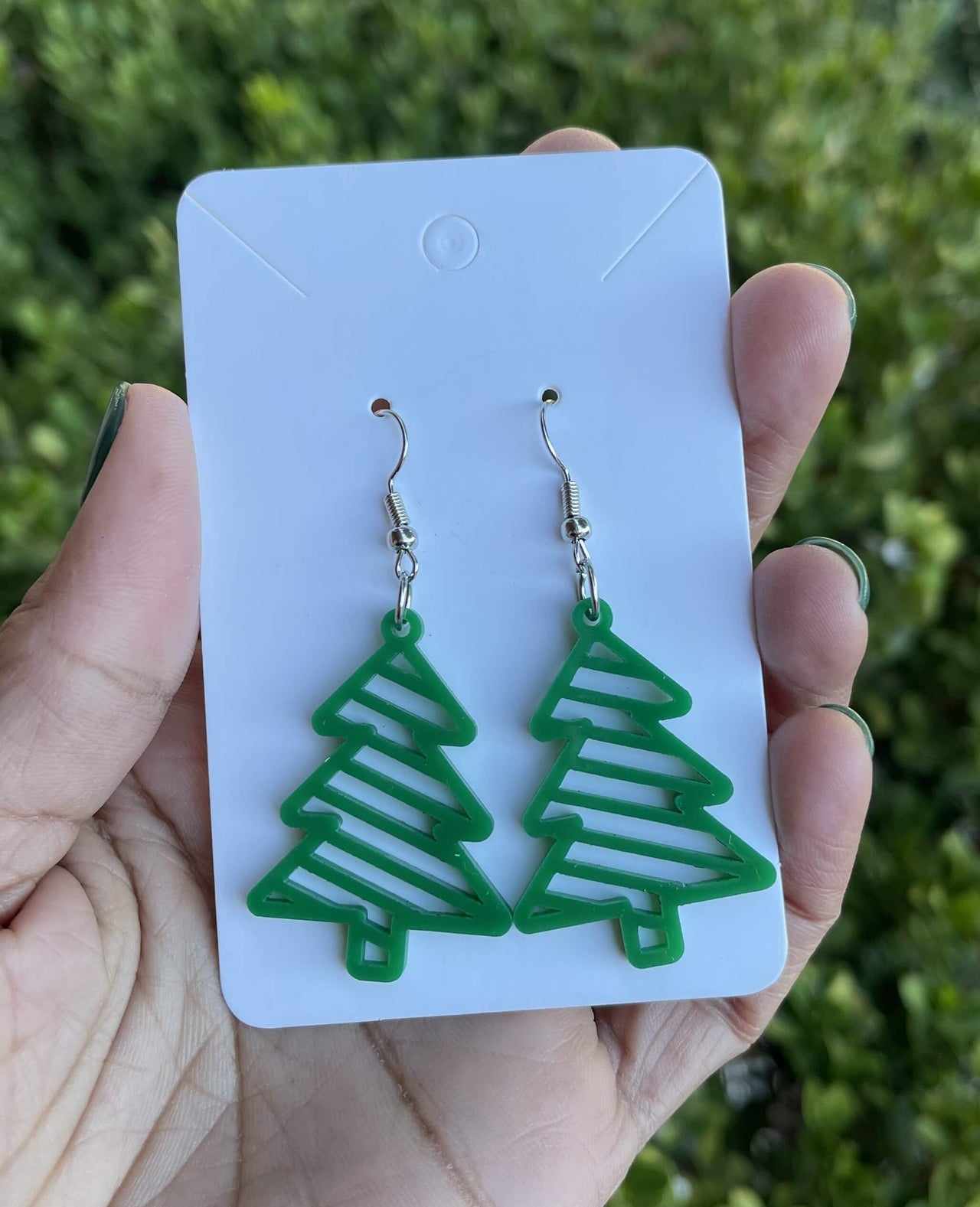 Christmas Tree Dangle Drop Earrings Set