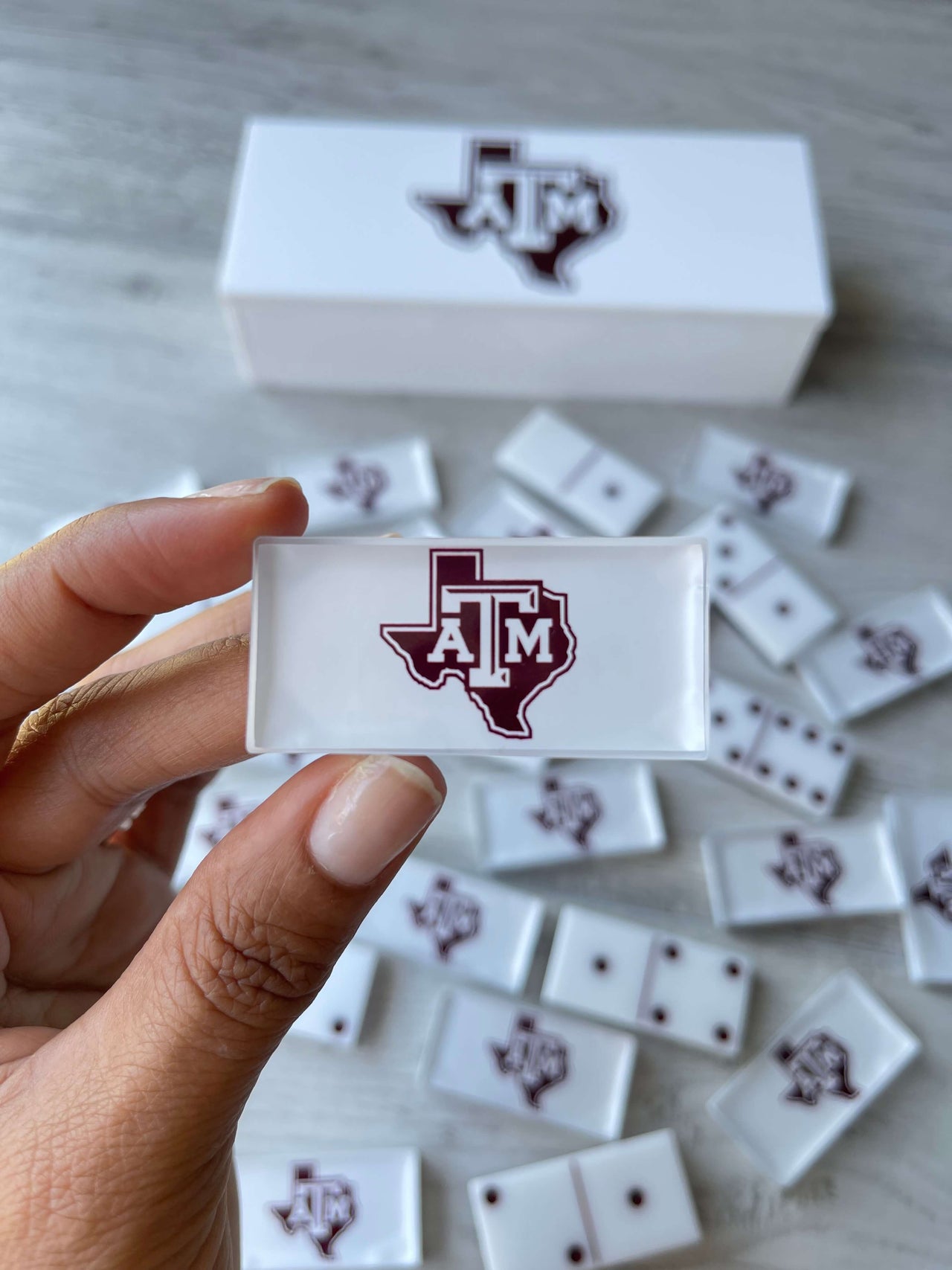 Texas A&M Aggies Dominoes Set American College Football NFL Custom Resin Dominoes