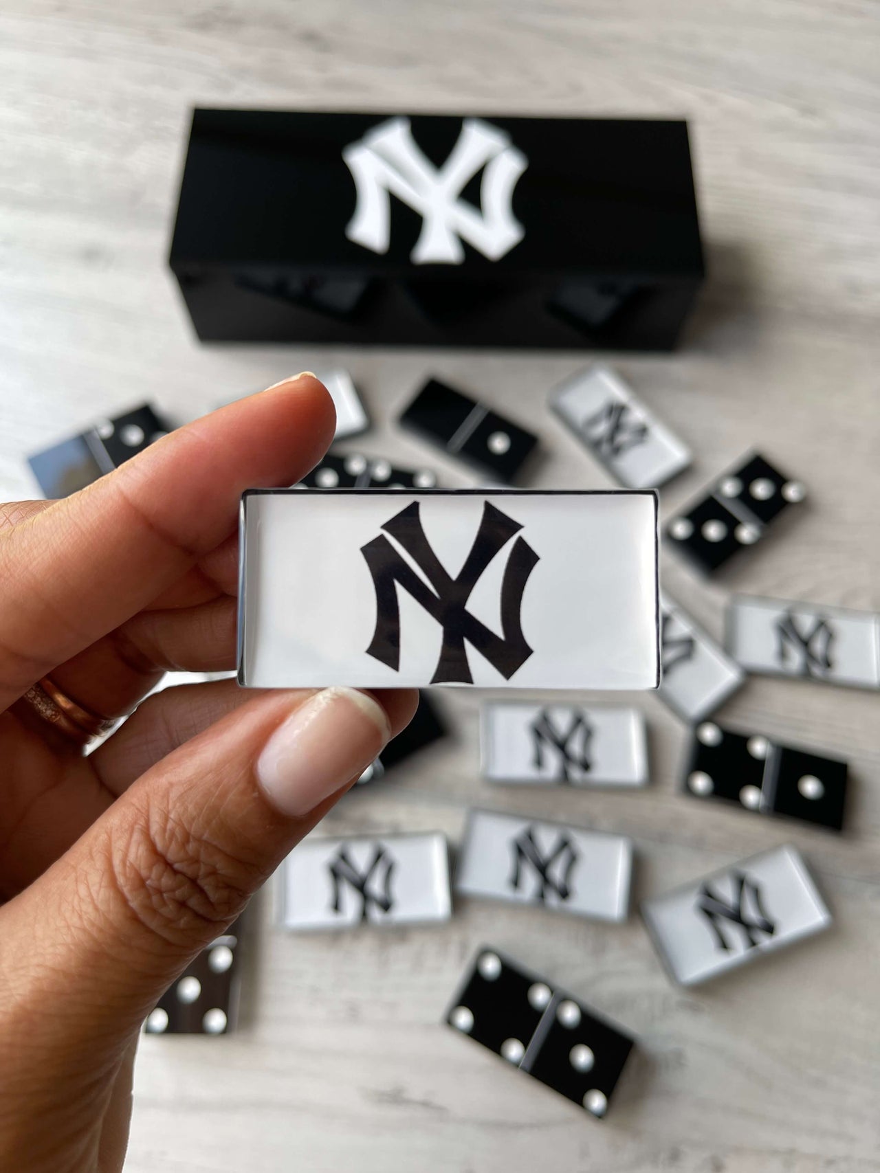 New York Yankees Custom Dominoes Set MLB Baseball Dominoes