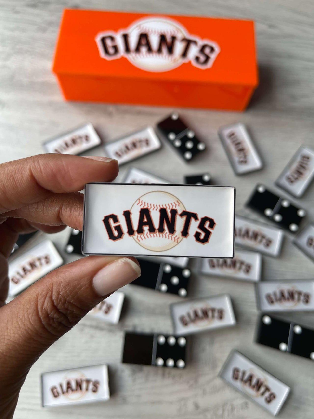San Francisco Giants Custom Dominoes Set MLB Baseball Dominoes