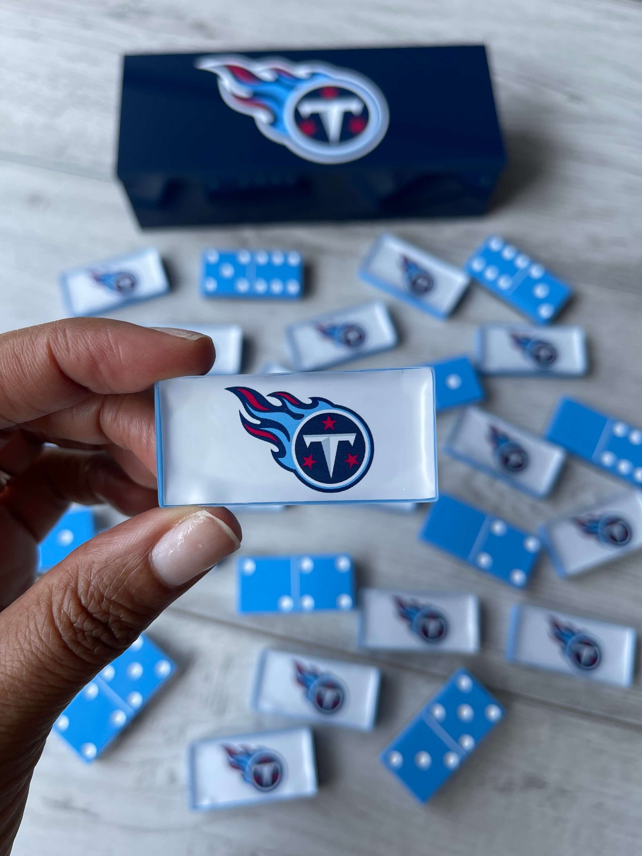 Tennessee Titans Dominoes Set American Football NFL Custom Resin Dominoes