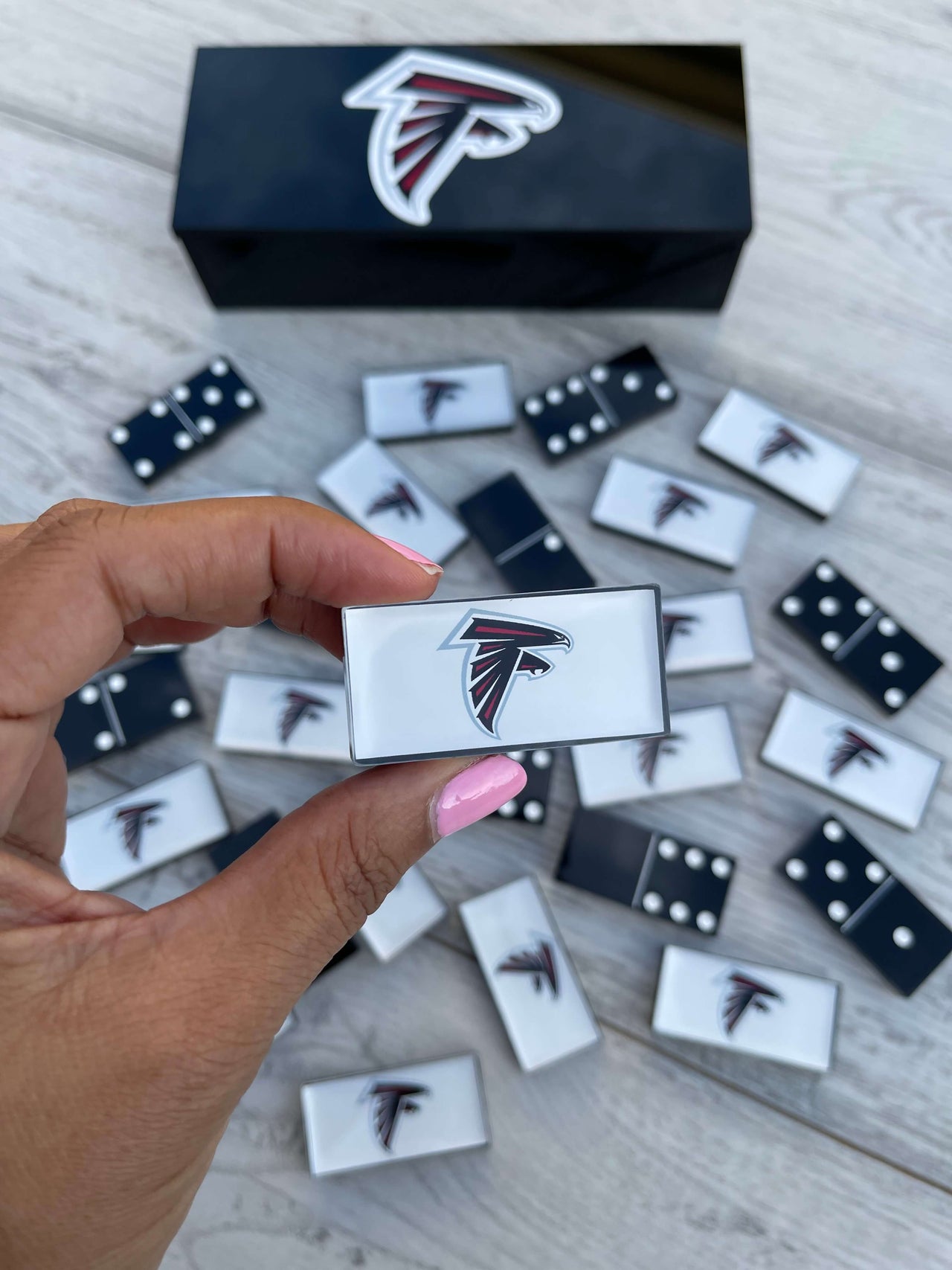 Atlanta Falcons NFL Custom Domino Set Falcons Resin NFL Dominoes