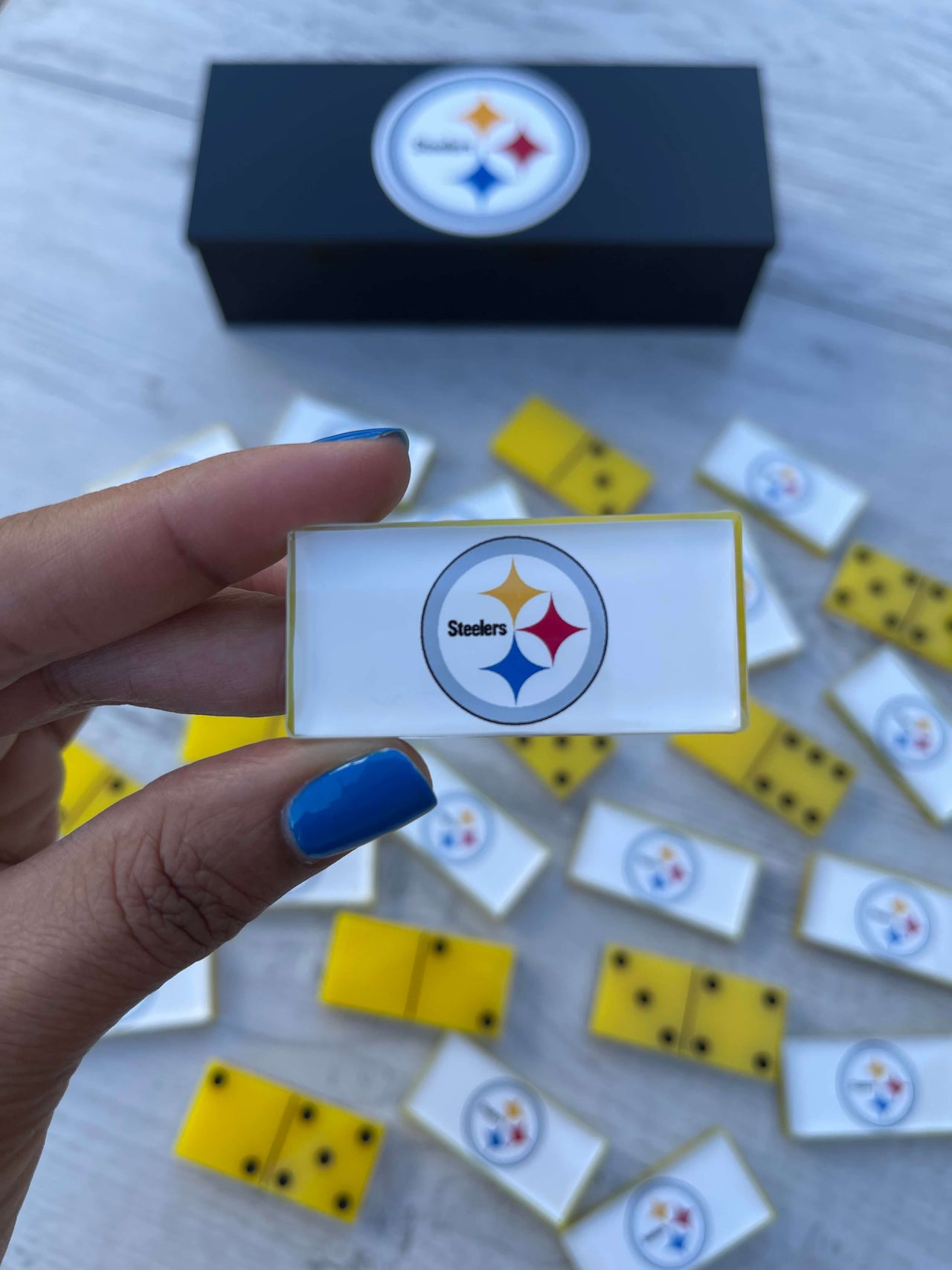 Pittsburgh Steelers Dominoes Set American Football NFL Custom Resin Dominoes