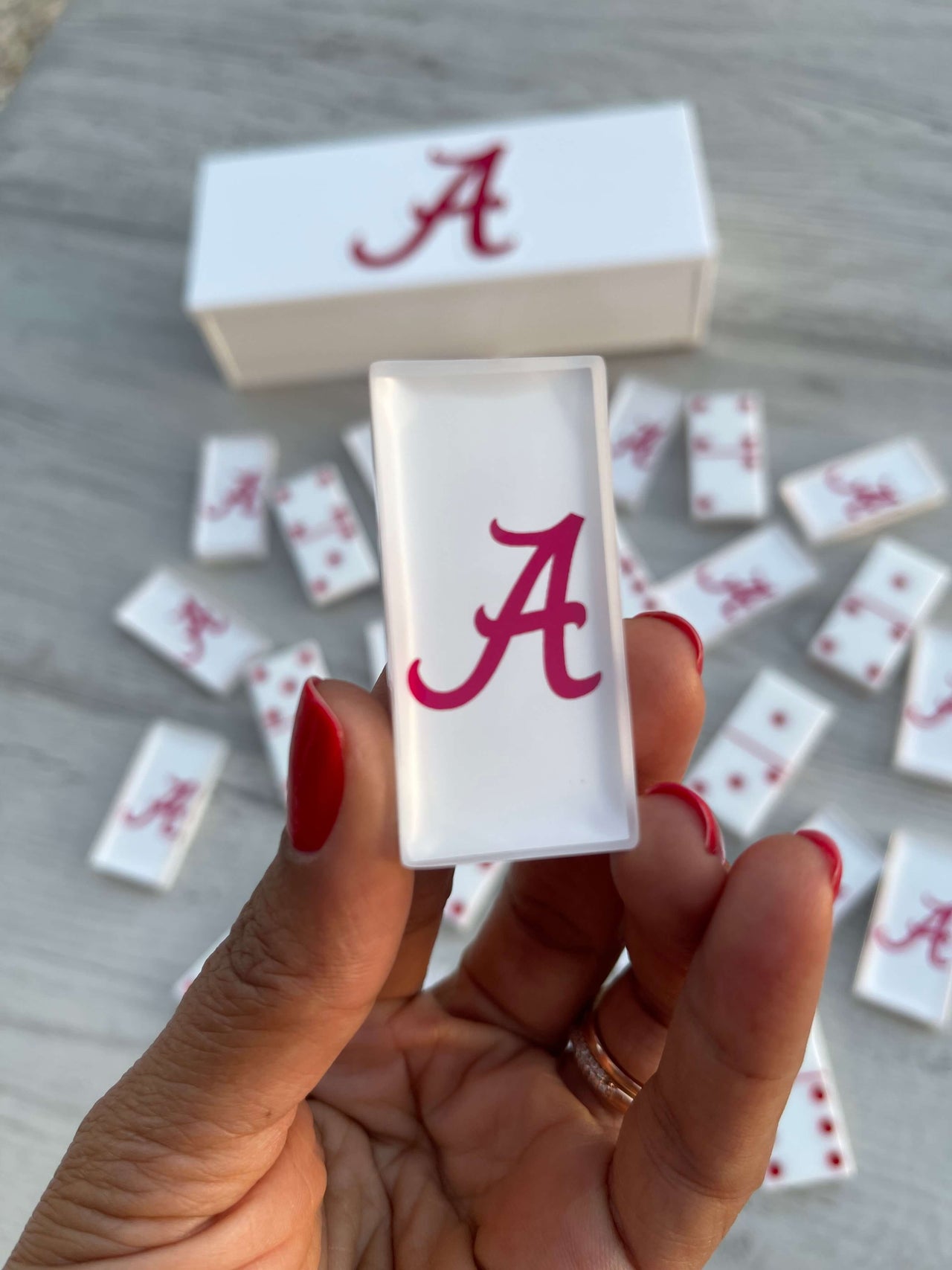 Alabama Crimson Tide Dominoes Set American College Football Custom Resin Dominoes