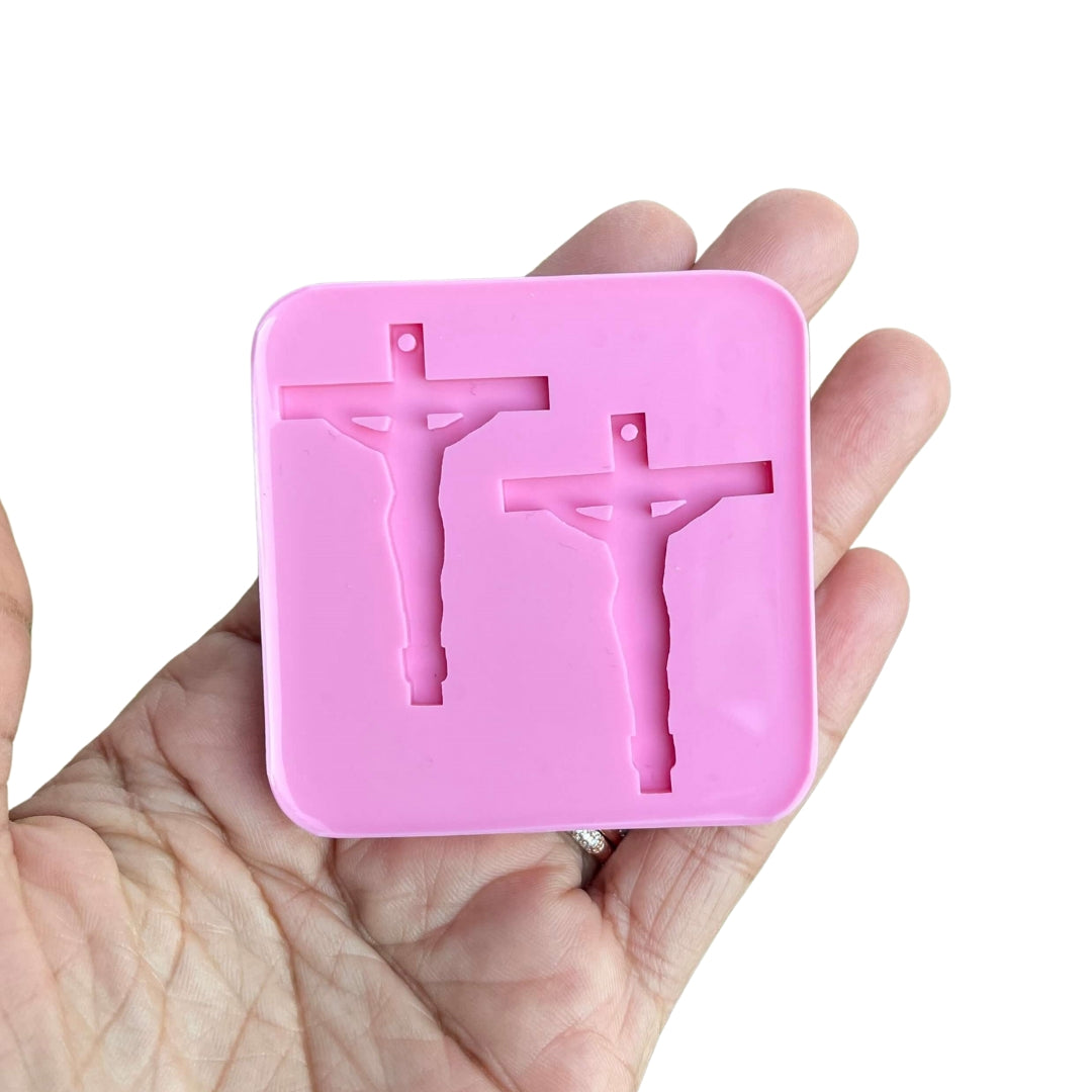 Cross Jesus Silicone Mold for Keychain Religious Silicone Mold Pendant mold