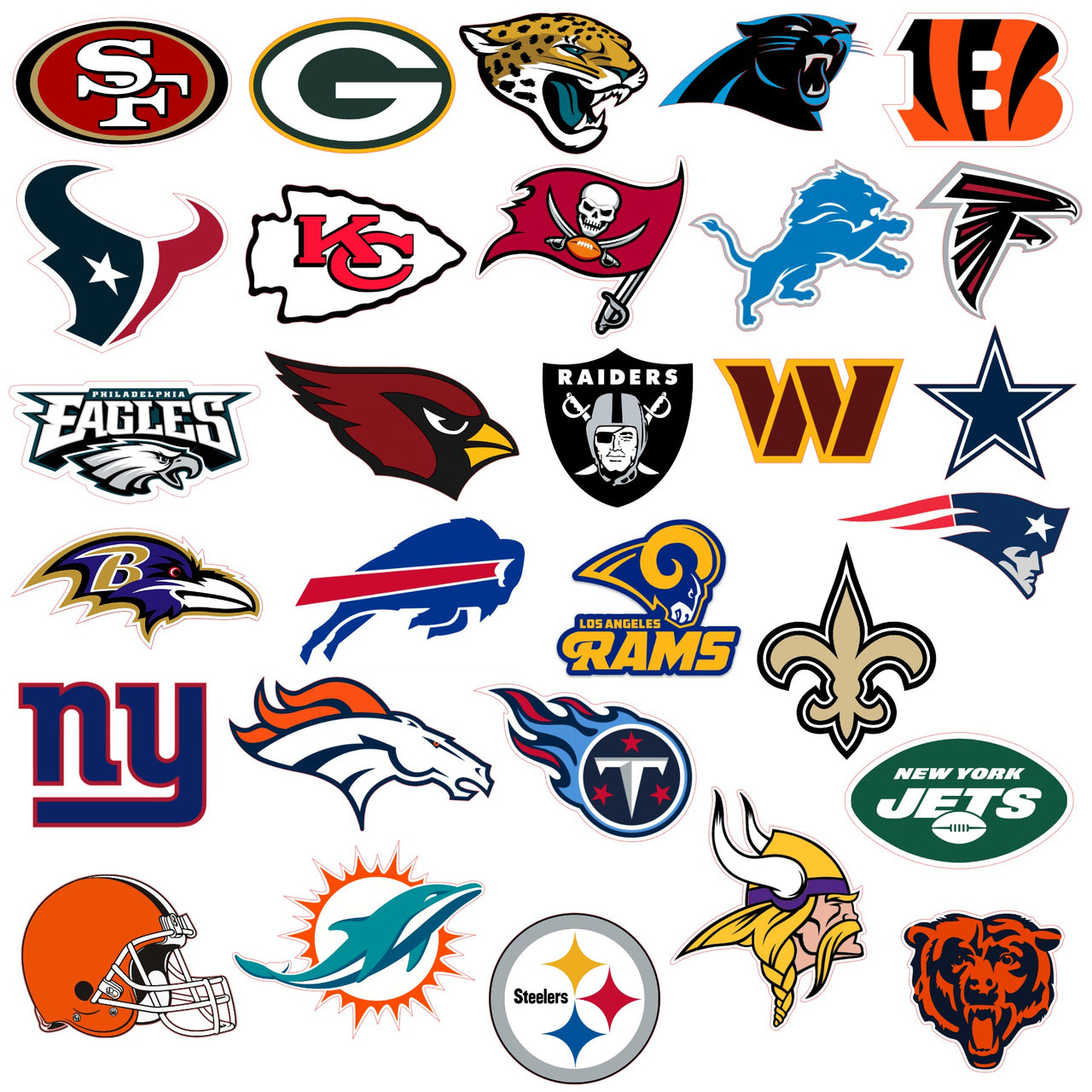 NFL Logo Laptop Sticker Waterproof Vinyl Stickers for Car Water Bottle