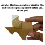 Texas Map Acrylic Blanks