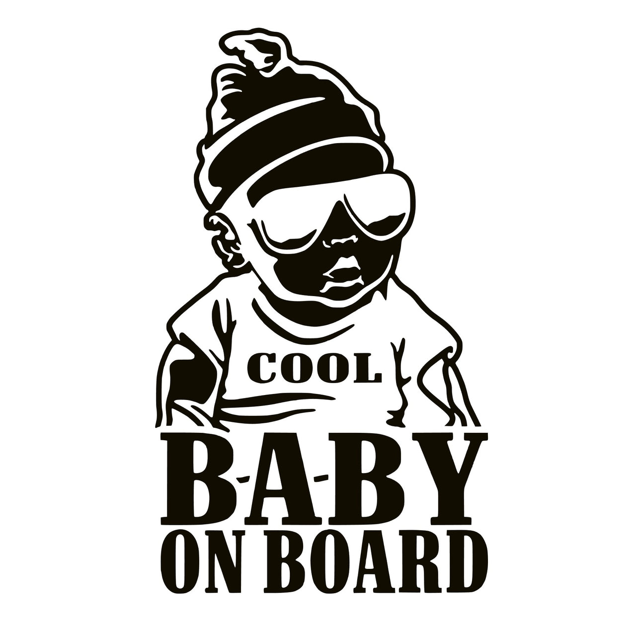 Cool Baby on Board Car Decal Sticker Permanent Outdoor Vinyl